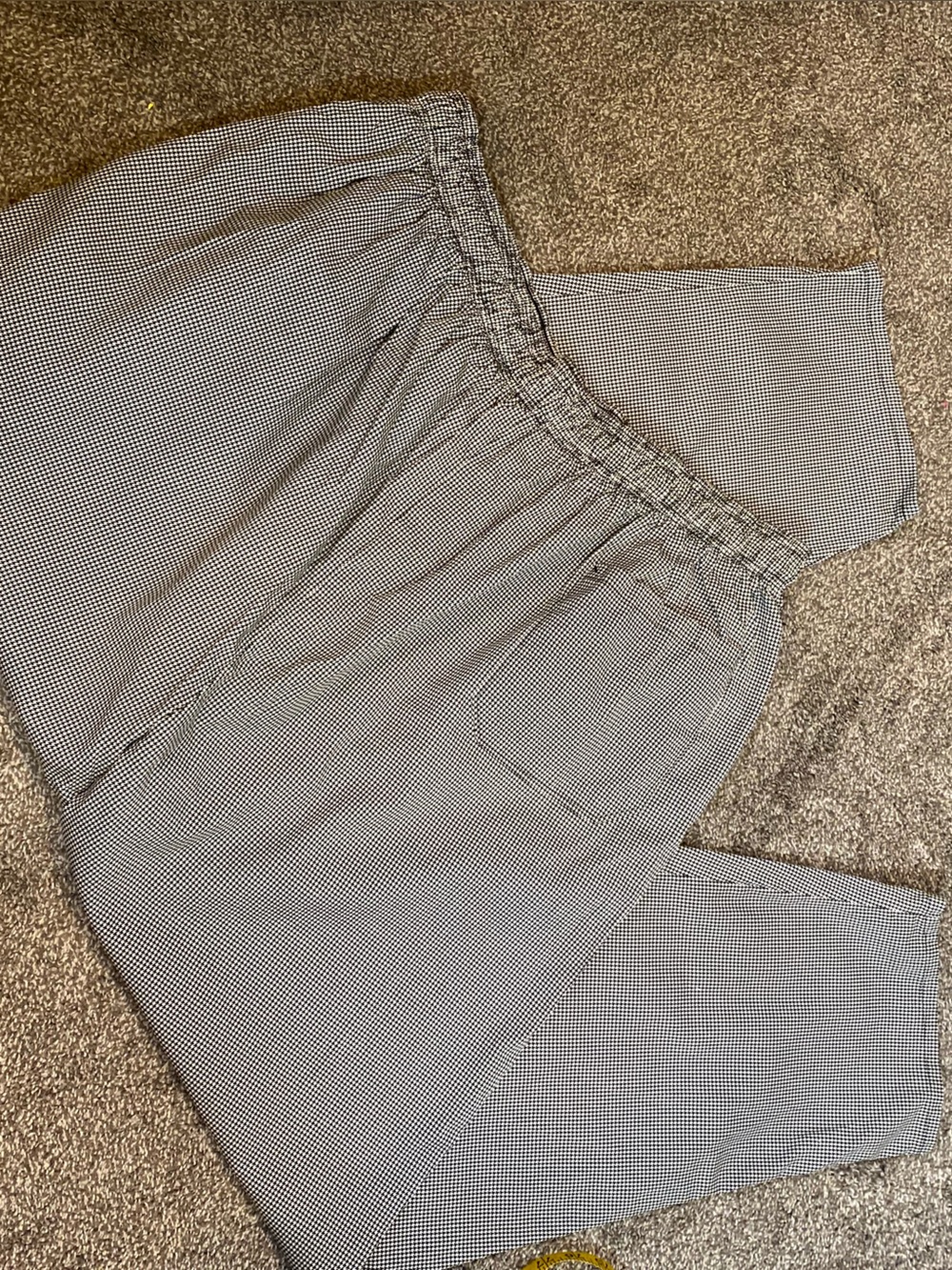 Men's Micro-Check Grey Dress Pants with Elastic Waist - Picture 2 of 9